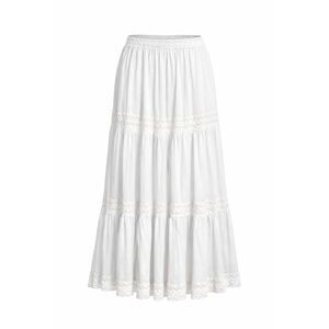 Cato White Lace Tiered Maxi Skirt Boho Cottagecore Size M